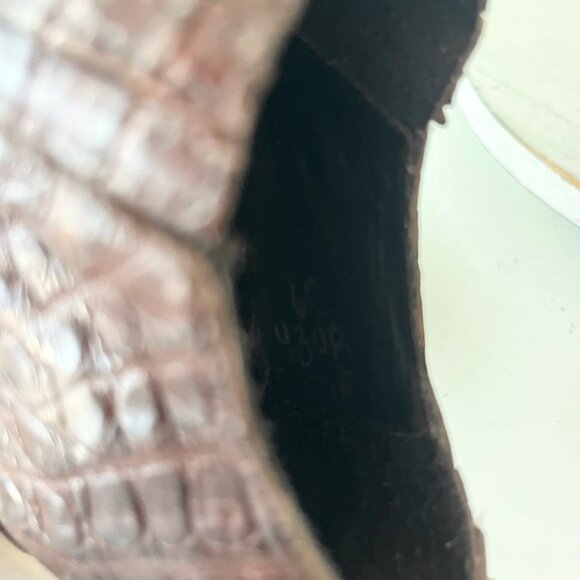 Rod Patrick Womens Brown Loafers 6C Caiman Leather Western Boots Slip On Shoes - Picture 9 of 11